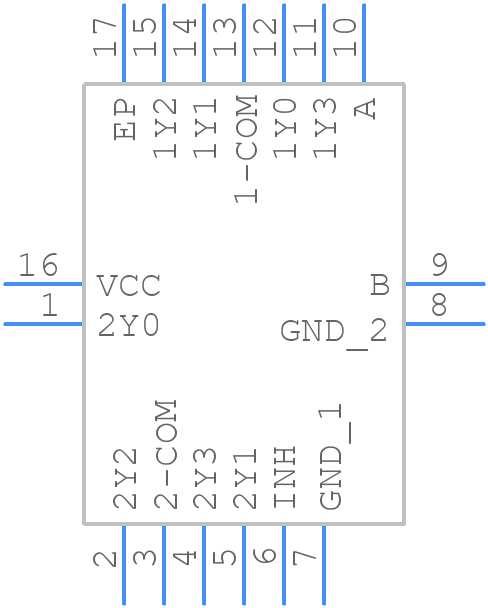 SN74LV4052ARGYR - Texas Instruments - PCB symbol