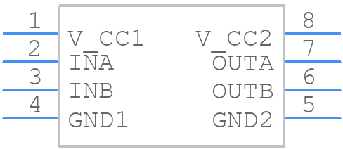 ISO7320FCQDRQ1 - Texas Instruments - PCB symbol