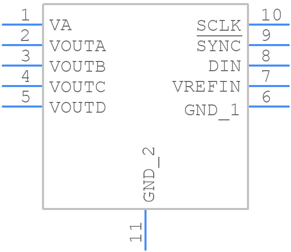 DAC104S085CISDX/NOPB - Texas Instruments - PCB symbol