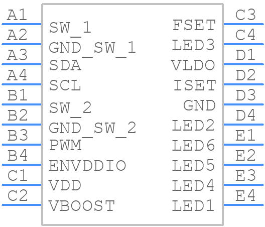 LP8556TME-E04/NOPB - Texas Instruments - PCB symbol
