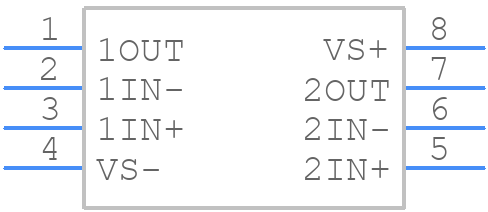 THS4222DGK - Texas Instruments - PCB symbol