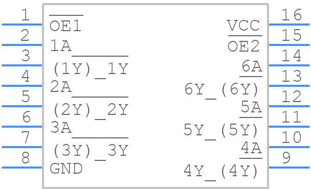 CD74HCT365E - Texas Instruments - PCB symbol
