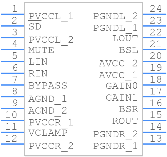 TPA3121D2PWPR - Texas Instruments - PCB symbol