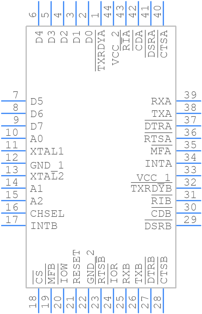 TL16C2752IFN - Texas Instruments - PCB symbol