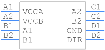 SN74AVCH2T45YZPR - Texas Instruments - PCB symbol