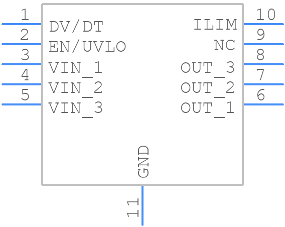 TPS259250DRCR - Texas Instruments - PCB symbol