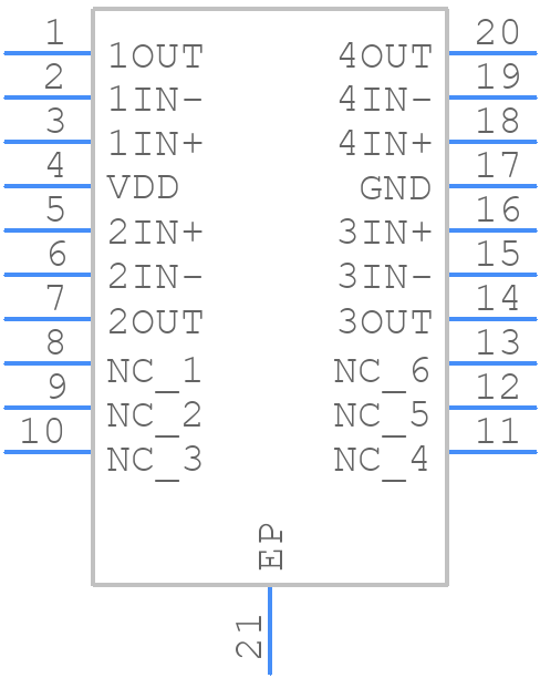 TLC084QPWPRQ1 - Texas Instruments - PCB symbol