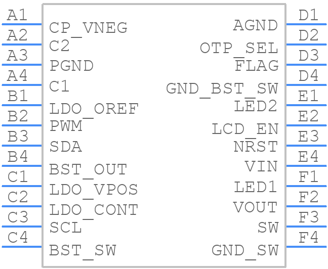 LM3631YFFR - Texas Instruments - PCB symbol