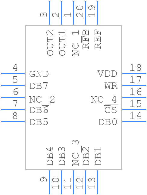 TLC7524CFN - Texas Instruments - PCB symbol