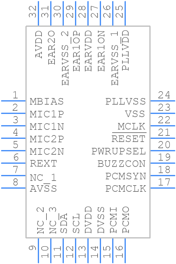 TLV320AIC1103PBSR - Texas Instruments - PCB symbol