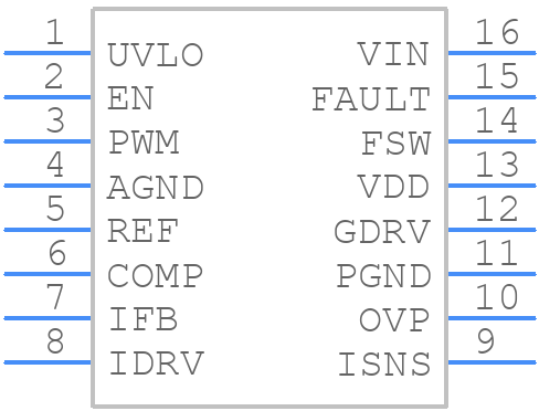 TPS61197DR - Texas Instruments - PCB symbol