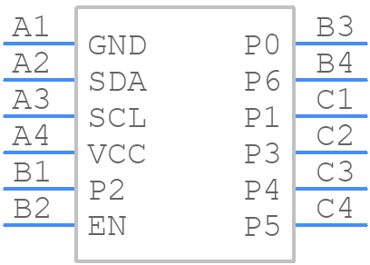 TCA6507ZXUR - Texas Instruments - PCB symbol
