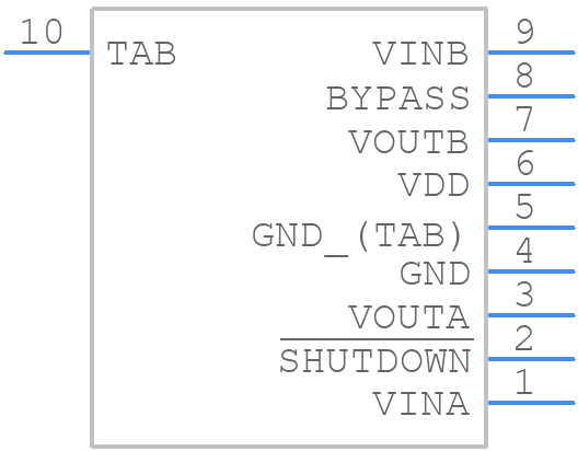 LM4950TSX/NOPB - Texas Instruments - PCB symbol