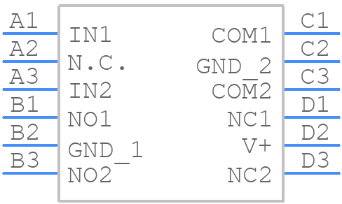 TS5A22366YFCR - Texas Instruments - PCB symbol
