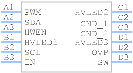 LM3697YFQR - Texas Instruments - PCB symbol