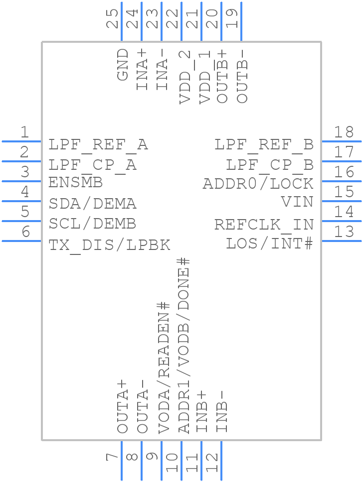 DS125DF111SQE - Texas Instruments - PCB symbol