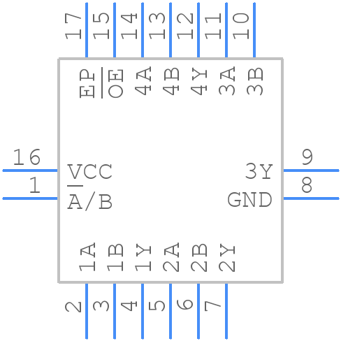 SN74LVC257ARGYR - Texas Instruments - PCB symbol
