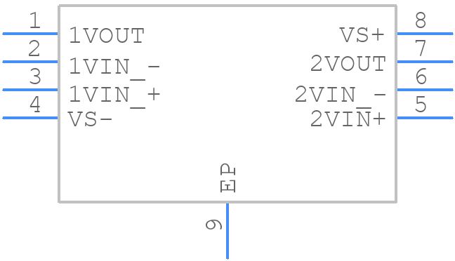 THS3062DGN - Texas Instruments - PCB symbol