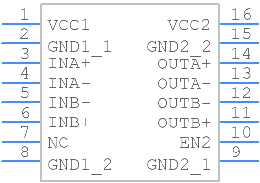 ISO7820LLDWWR - Texas Instruments - PCB symbol