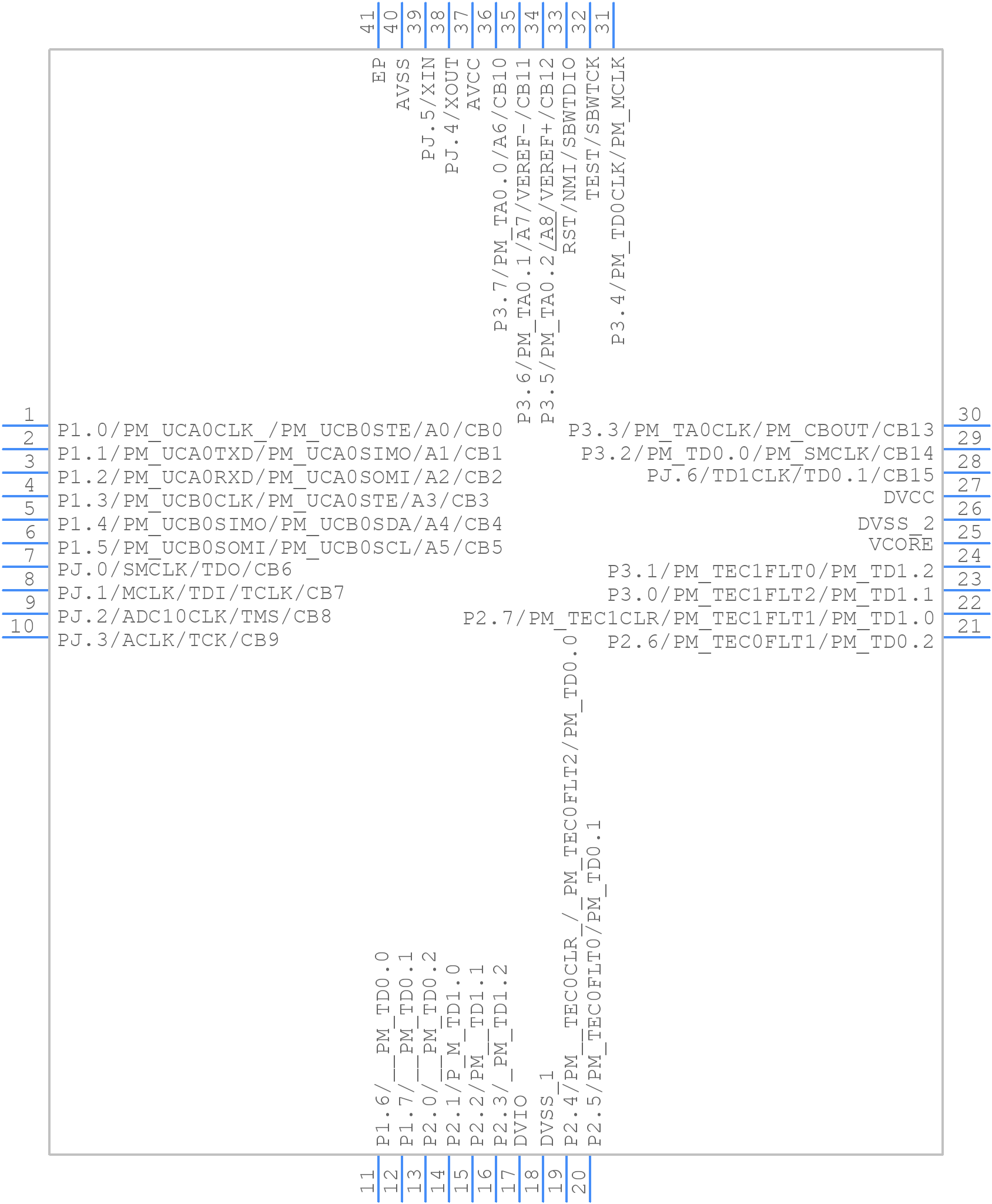 MSP430F5152IRSBR - Texas Instruments - PCB symbol