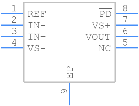 THS4275DGN - Texas Instruments - PCB symbol