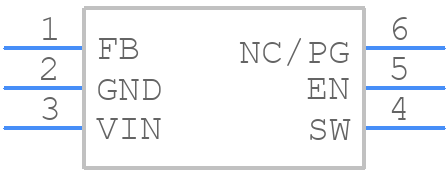 TLV62568DRLR - Texas Instruments - PCB symbol