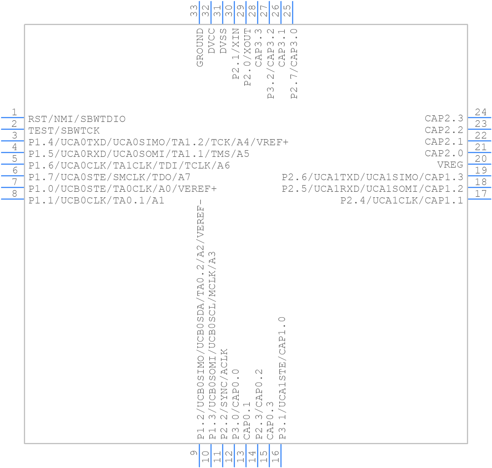 MSP430FR2633IRHBR - Texas Instruments - PCB symbol