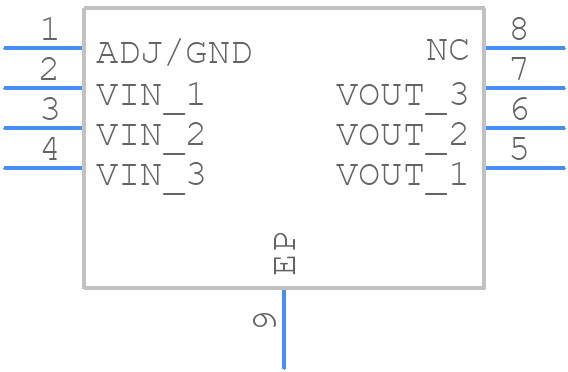 TLV1117-50IDRJR - Texas Instruments - PCB symbol