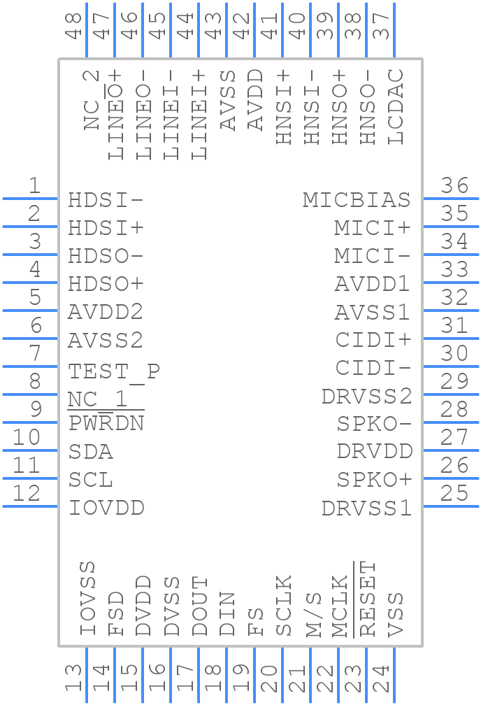 TLV320AIC20KIPFB - Texas Instruments - PCB symbol