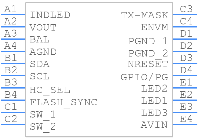 TPS61301YFFT - Texas Instruments - PCB symbol