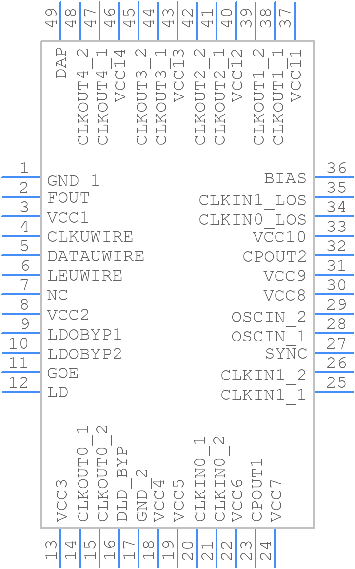 LMK04000BISQE/NOPB - Texas Instruments - PCB symbol