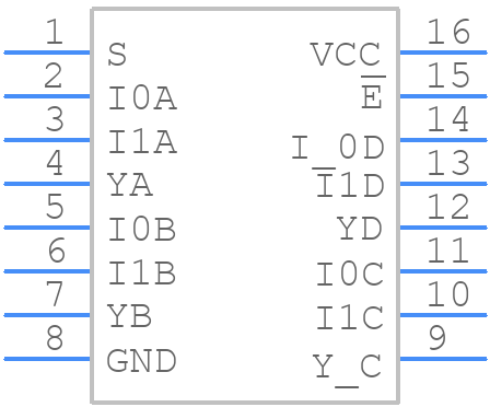 CY74FCT157CTQCT - Texas Instruments - PCB symbol
