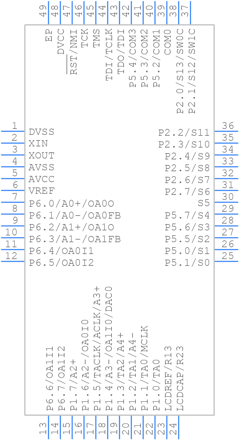 MSP430FG4260IRGZR - Texas Instruments - PCB symbol