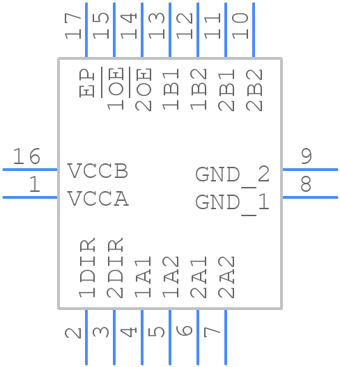 SN74AVCH4T245RGYR - Texas Instruments - PCB symbol