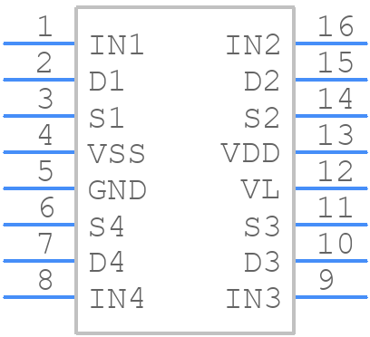ADG413BRUZ-REEL7 - Analog Devices - PCB symbol