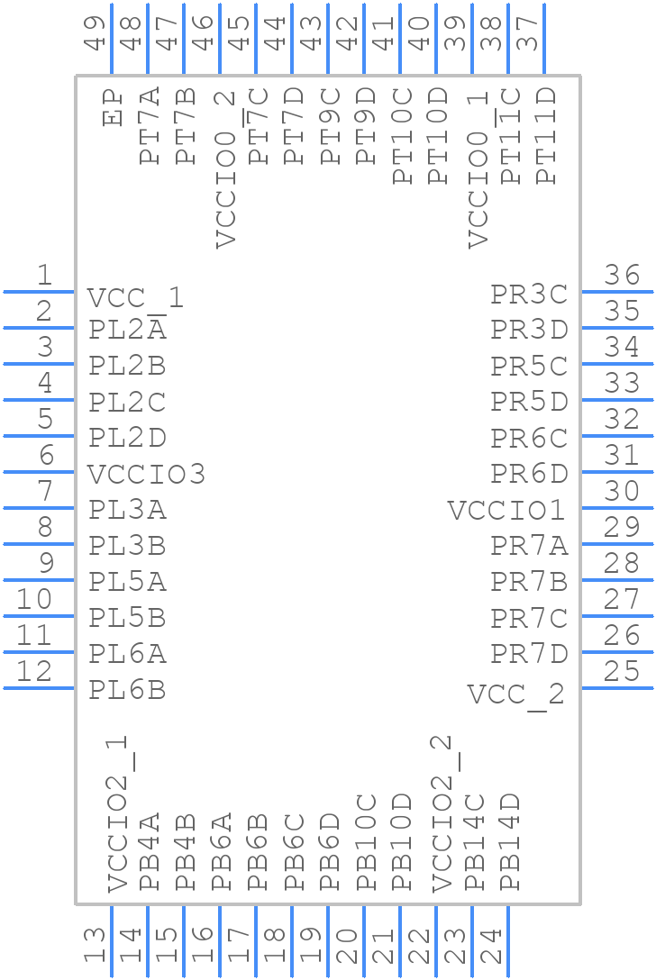 LCMXO2-640HC-4SG48C - Lattice Semiconductor - PCB symbol