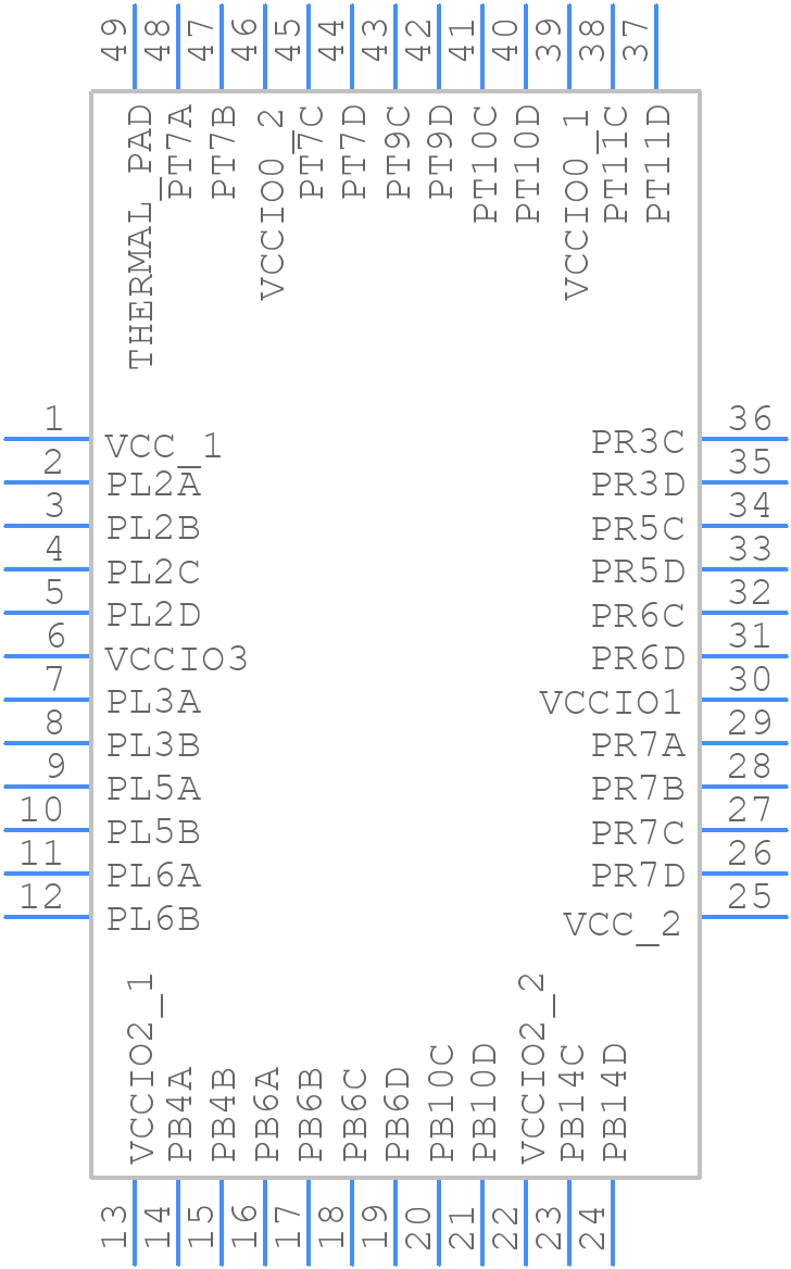 LCMXO2-640HC-4SG48I - Lattice Semiconductor - PCB symbol