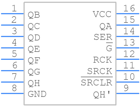 SN74LS595DRE4 - Texas Instruments - PCB symbol