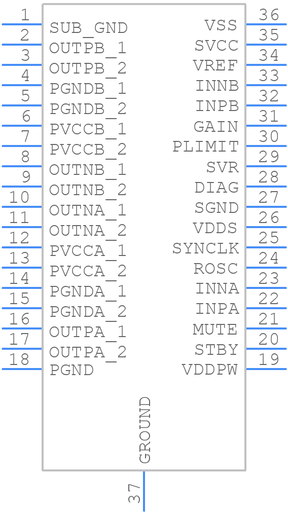 TDA7492ETR - STMicroelectronics - PCB symbol