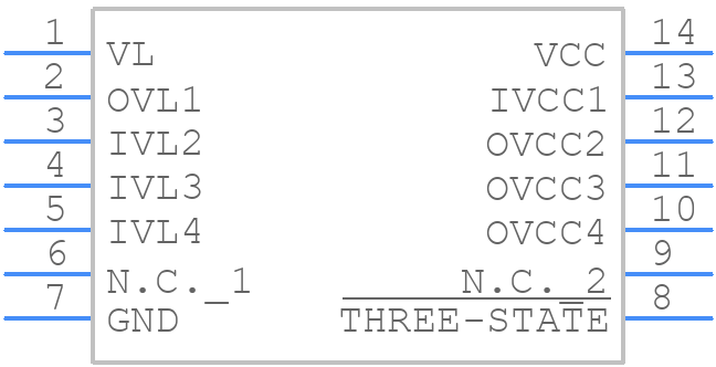 MAX3390EEUD+T - Analog Devices - PCB symbol