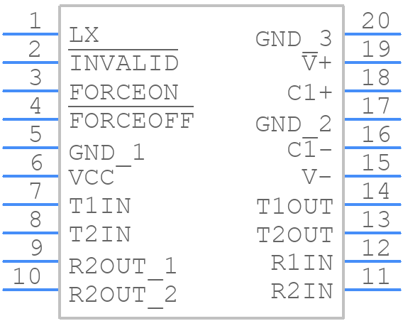 MAX3218CPP+ - Analog Devices - PCB symbol