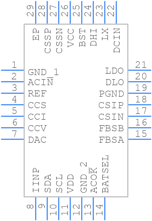 MAX8731AETI+ - Analog Devices - PCB symbol