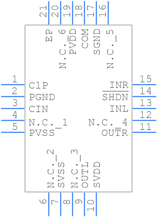 MAX4409ETP+ - Analog Devices - PCB symbol