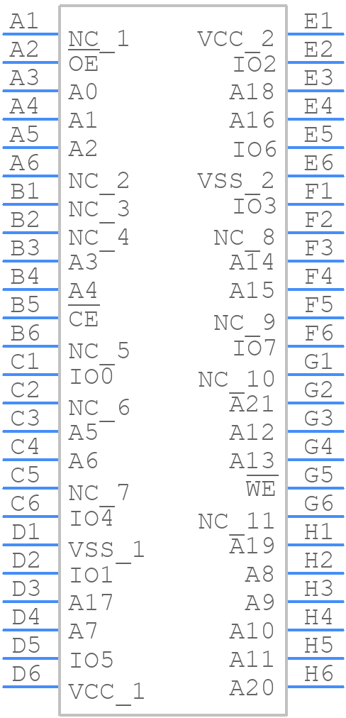 CY7C1079DV33-12BAXI - Infineon - PCB symbol