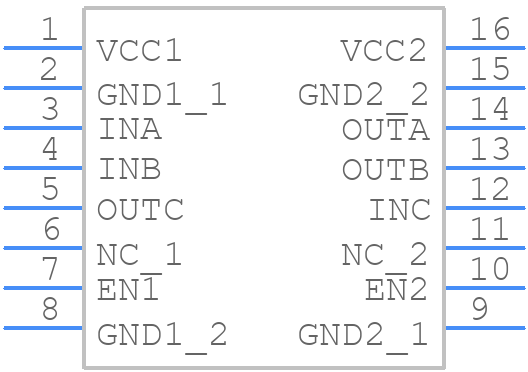 ISO7231ADWG4 - Texas Instruments - PCB symbol