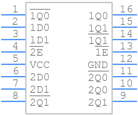 CD74HCT75ME4 - Texas Instruments - PCB symbol