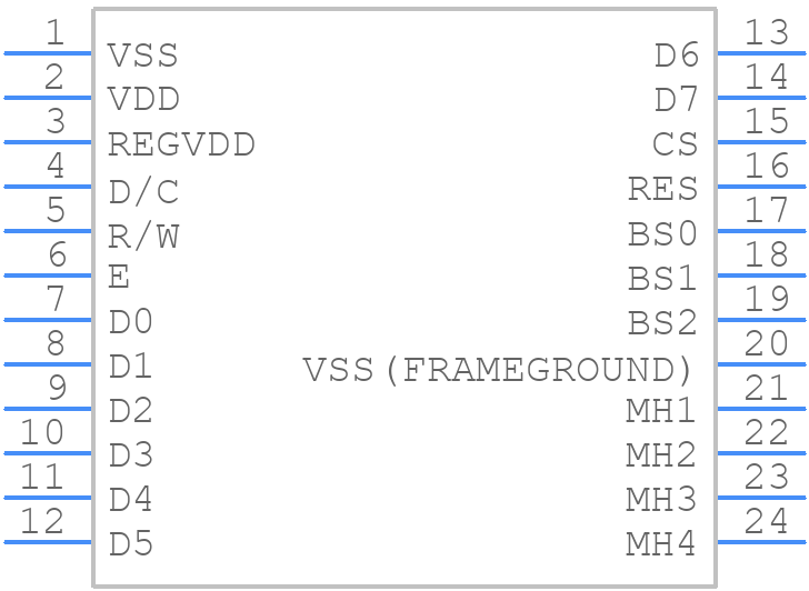 NHD-0420CW-AB3 - Newhaven Display - PCB symbol