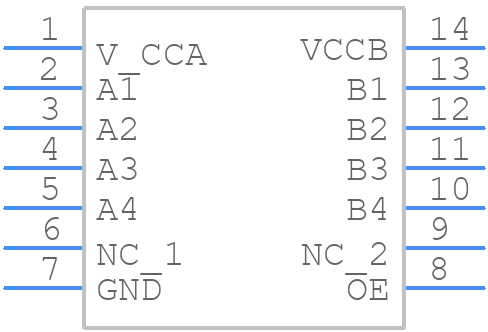 TXB0104DRG4 - Texas Instruments - PCB symbol