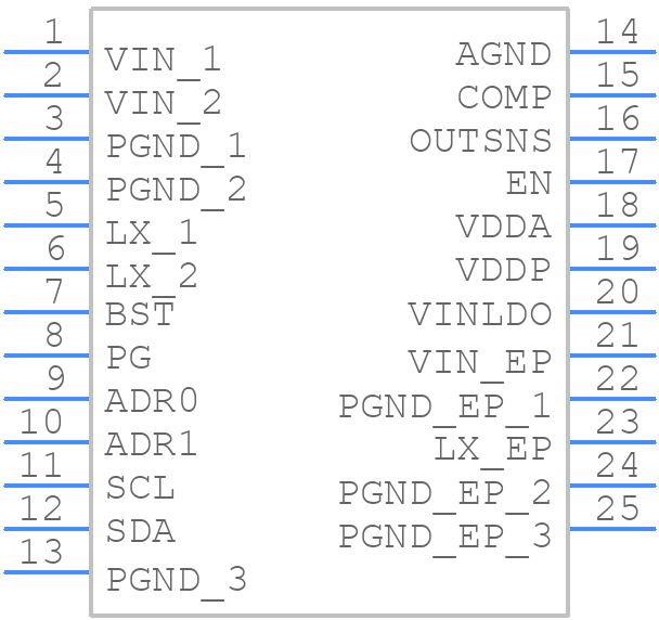 MIC24045-2ZYFL-TR - Microchip - PCB symbol
