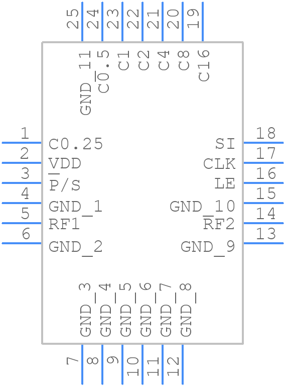 PE43711A-Z - Peregrine Semiconductor - PCB symbol